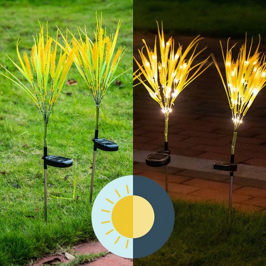 Outdoor 2pcs LED Waterproof Multi-Color Changing Grain Solar Flower Lights Christmas Decorations