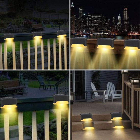 Outdoor LED Solar Lawn Light Warm White Path Stair Waterproof Wall Garden Landscape Lamp