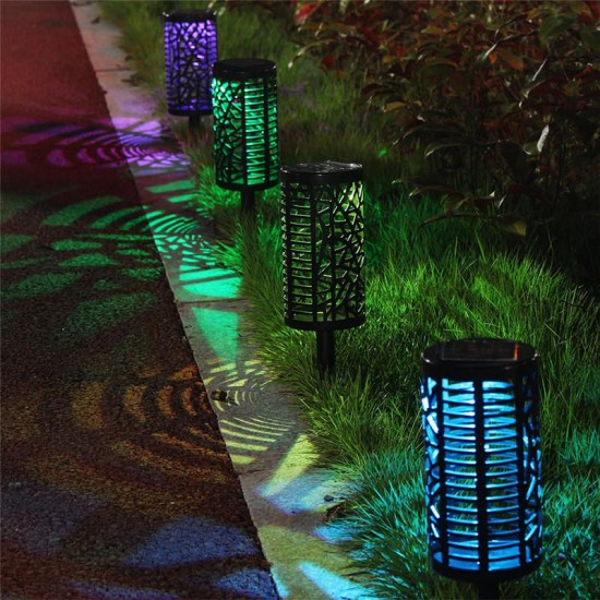 RGB Solar Garden Torch Lights Dancing Flames LED Waterproof Landscape Lawn Light