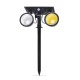 N220 Double Heads LED Solar Light Warm White+White 4 Modes Waterproof Lawn Landscape Garden Lamp