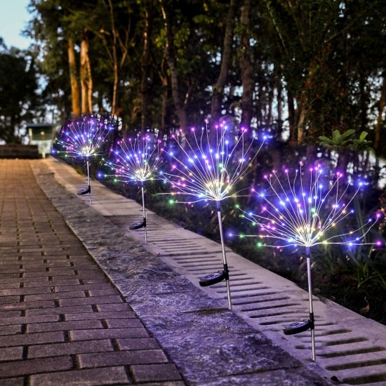 Solar Firework String Light 60/105/160 LED Lamp Outdoor Garden Party Christmas Decorations Lights