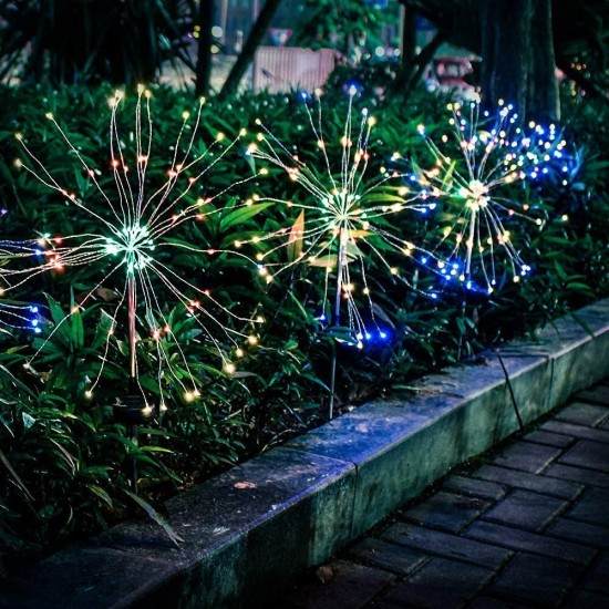 Solar Firework String Light 60/105/160 LED Lamp Outdoor Garden Party Christmas Decorations Lights