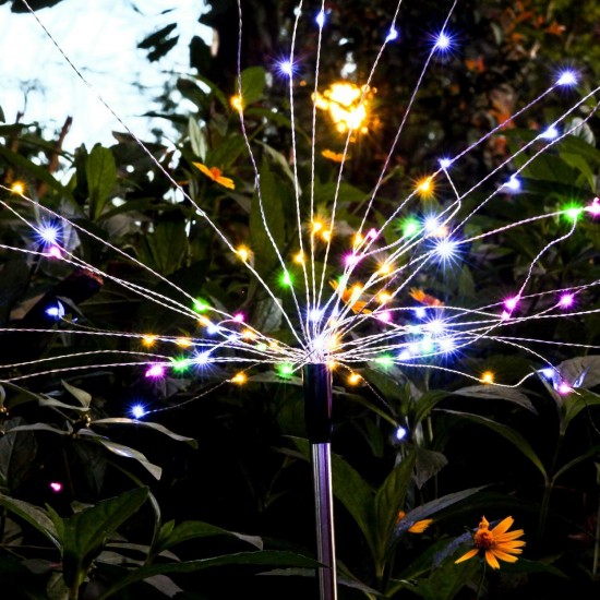 Solar Firework String Light 60/105/160 LED Lamp Outdoor Garden Party Christmas Decorations Lights