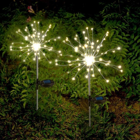 Solar Firework String Light 60/105/160 LED Lamp Outdoor Garden Party Christmas Decorations Lights
