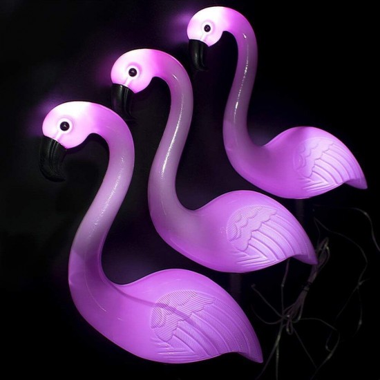 Solar Flamingo Stake Light Lantern Solar Powered Pathway Lights Outdoor Waterproof Garden Decorative Lawn Yard Lamp