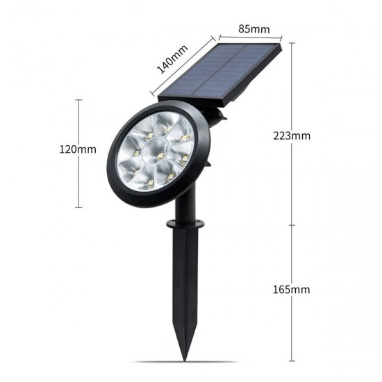 Solar Garden Light Spot Outdoor 9 LED Garden Lawn Landscape Path Wall Lamp Waterproof for Home Garden Wedding