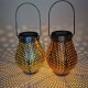 Solar LED Hanging Light Retro Hollow Lantern Outdoor Garden Yard Decoration Lamp