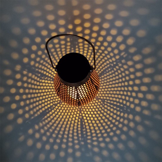 Solar LED Hanging Light Retro Hollow Lantern Outdoor Garden Yard Decoration Lamp Solar LED Hanging Light Retro Hollow Lantern Outdoor Garden Yard Decoration Lamp