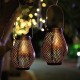 Solar LED Hanging Light Retro Hollow Lantern Outdoor Garden Yard Decoration Lamp