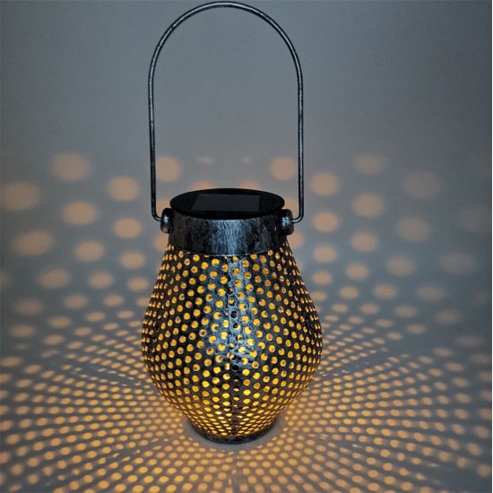 Solar LED Hanging Light Retro Hollow Lantern Outdoor Garden Yard Decoration Lamp Solar LED Hanging Light Retro Hollow Lantern Outdoor Garden Yard Decoration Lamp
