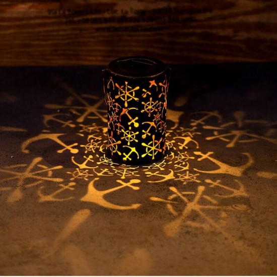 Solar Lantern Anchor Pattern Projection Lamp Courtyard Garden Decoration Lamp Outdoor Waterproof Solar Lantern Anchor Pattern Projection Lamp Courtyard Garden Decoration Lamp Outdoor Waterproof