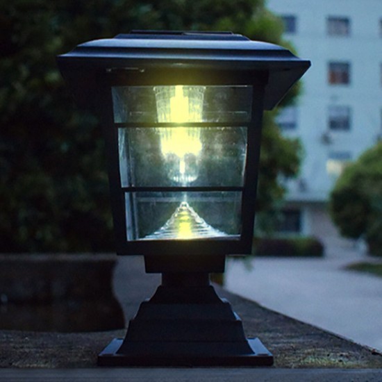 Solar Post Cap Lawn Lamp Outdoor Garden LED Waterproof Decorative Wall Light