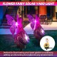 Solar Power LED Lawn Light Flower Fairy Outdoor Garden Path Yard Ornament Lamp