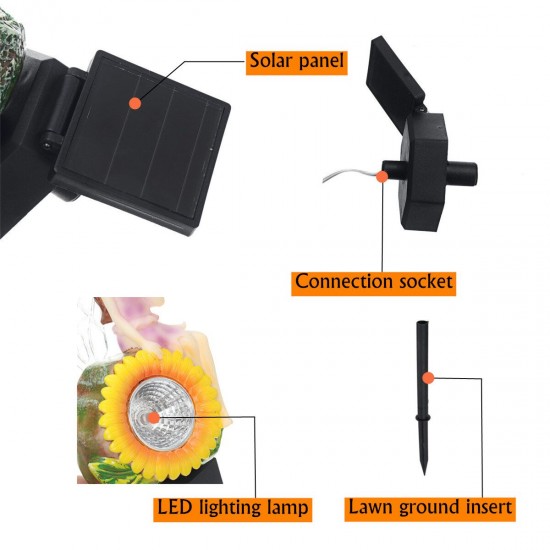 Solar Power LED Lawn Light Flower Fairy Outdoor Garden Path Yard Ornament Lamp