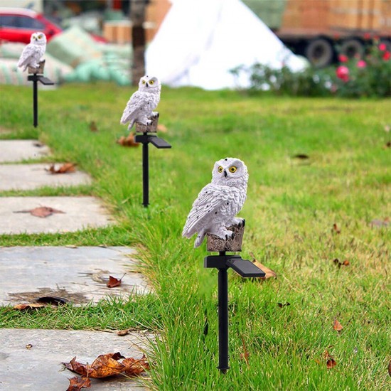 Solar Power LED Owl Lawn Light Home Outdoor Yard Landscape Garden Lamp Waterproof