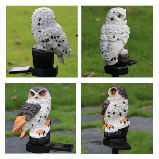 Solar Power LED Owl Lawn Light Home Outdoor Yard Landscape Garden Lamp Waterproof