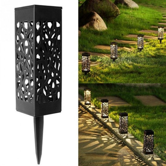 Solar Power Light Sensor Hollow Out Lawn Lamp Waterproof Pathway Outdoor Garden Landscape Light