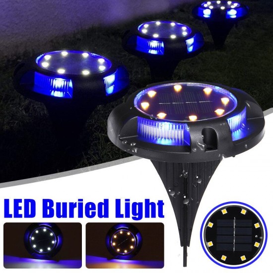 Solar Powered 12LED Buried Light Under Ground Lawn Lamp Outdoor Path Way Garden Decking Decor