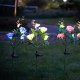 Solar Powered 4LED Artificial Rose and Bee Lawn Lamp Simulation Flower Landscape Garden Solar Light
