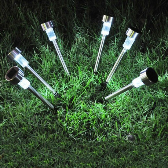 Solar Powered LED Lawn Light Post Stake Patio Outdoor Stainless Steel Garden Lamp Solar Powered LED Lawn Light Post Stake Patio Outdoor Stainless Steel Garden Lamp