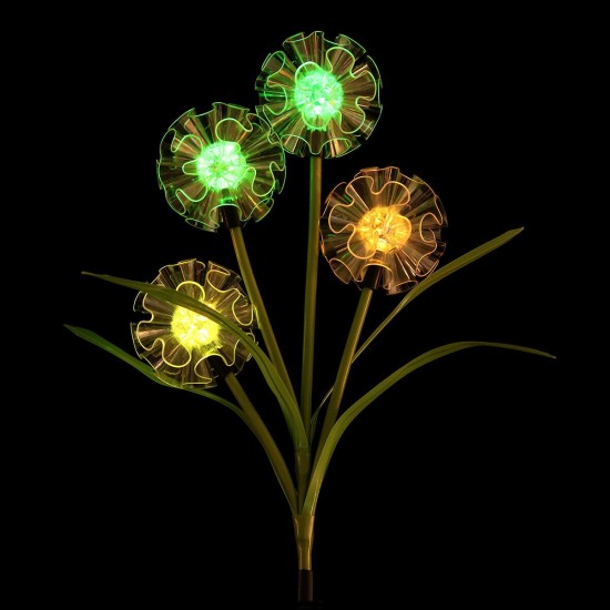 Solar Powered LED Lawn Light Simulation Colorful Flower Outdoor Garden Yard Lamp for Outdoor Path Home Decor