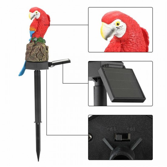 Solar Powered LED Parrot Lawn Light Waterproof Garden Landscape Lamp Outdoor Decor