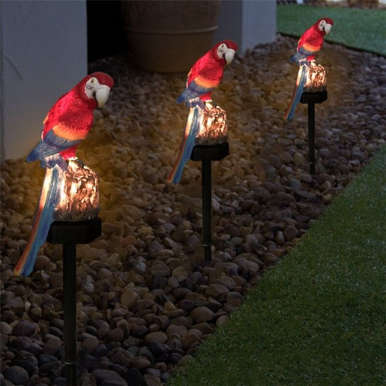 Solar Powered LED Parrot Lawn Light Waterproof Garden Landscape Lamp Outdoor Decor