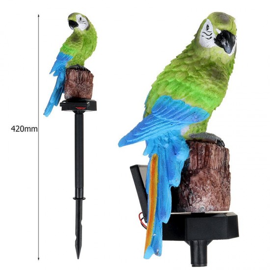 Solar Powered LED Parrot Lawn Light Waterproof Garden Landscape Lamp Outdoor Decor