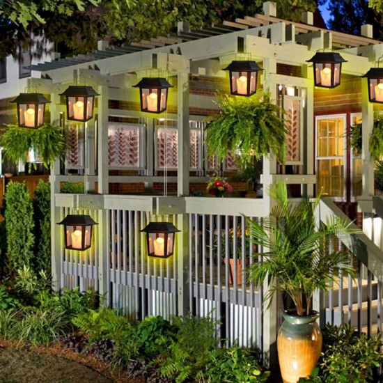 Solar Powered Lantern LED Candle Lamp Home Garden Yard Decor Outdoor Waterproof Solar Powered Lantern LED Candle Lamp Home Garden Yard Decor Outdoor Waterproof