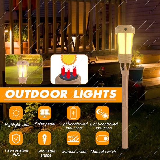 Solar Powered Lawn Light Garden Decoration Light Outdoor Waterproof Flame Lamps