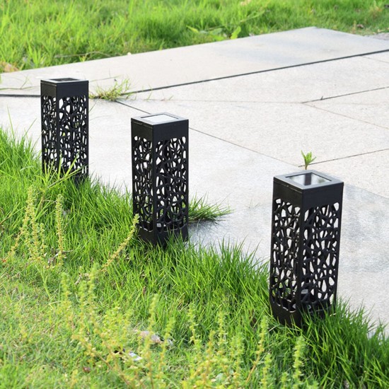 Solar Powered Outdoor LED Lawn Light Waterproof Hollow Garden Lamp Yard Path Decor Solar Powered Outdoor LED Lawn Light Waterproof Hollow Garden Lamp Yard Path Decor