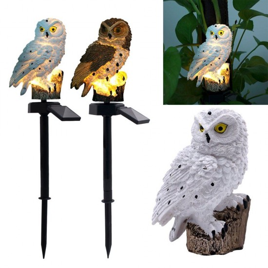 Solar Powered Owl LED Lawn Lamp Garden Decor Waterproof Landscape Light