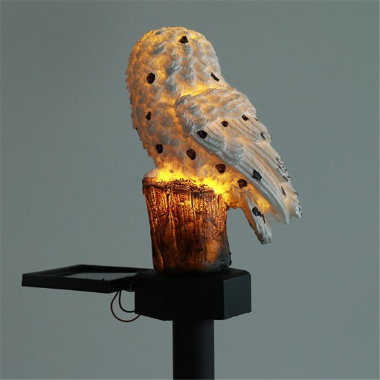 Solar Powered Owl LED Lawn Light Waterproof Garden Yard Landscape Ornament Lamp