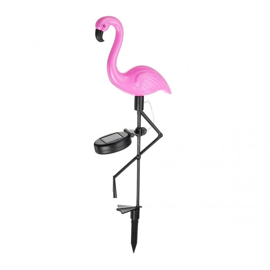 Solar Powered Pink Flamingo LED Lawn Light Outdoor Garden Stake Landscape Lamp