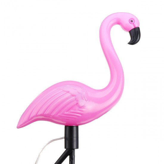 Solar Powered Pink Flamingo LED Lawn Light Outdoor Garden Stake Landscape Lamp