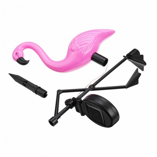 Solar Powered Pink Flamingo LED Lawn Light Outdoor Garden Stake Landscape Lamp