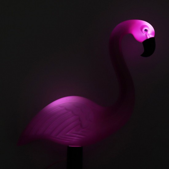 Solar Powered Pink Flamingo LED Lawn Light Outdoor Garden Stake Landscape Lamp