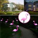 Solar Powered Pink Flamingo LED Lawn Light Outdoor Garden Stake Landscape Lamp