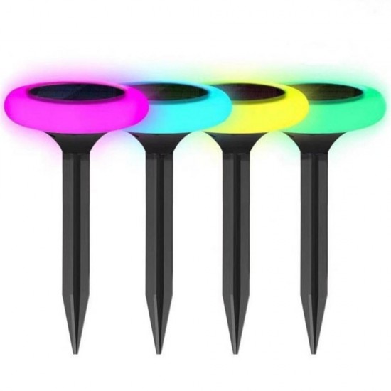 Solar Powered Plastic Round Colorful LED Lawn Light Waterproof Outdoor Garden Landscape Yard Path Lamp Solar Powered Plastic Round Colorful LED Lawn Light Waterproof Outdoor Garden Landscape Yard Path Lamp