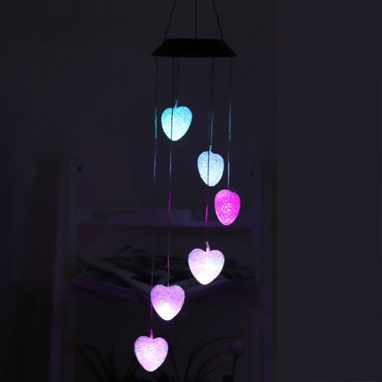 Solar Powered Wind Chimes Color Changing LED Light for Home Garden Yard Party