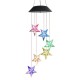 Solor Powered Star Wind Chime Light Outdoor Garden Waterproof Hanging Lamp Decor