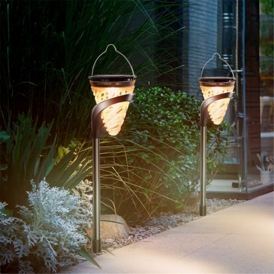 Waterproof LED Solar Powered Lawn Lamp Garden Yard Stake Landscape Pathway Light Decor