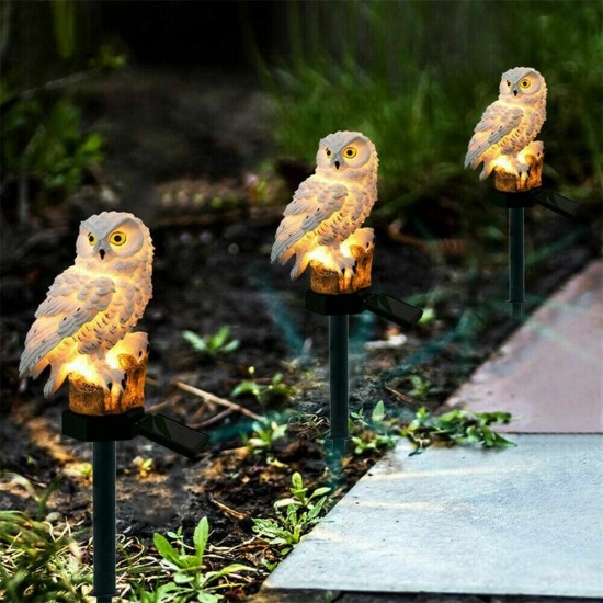 Waterproof Solar Power Owl LED Lawn Light Garden Yard Landscape Ornament Lamp Home Outdoor Decoration