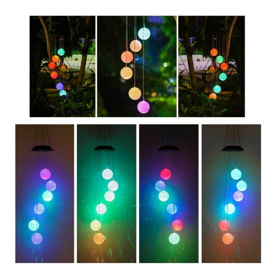 Wind Chime Light Solar Powered Color Changing Outdoor Home Garden Tree Decor LED