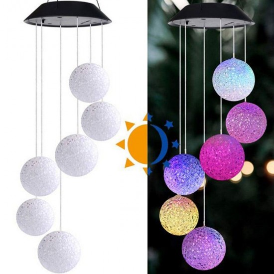 Wind Chime Light Solar Powered Color Changing Outdoor Home Garden Tree Decor LED