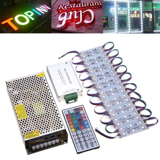 100pcs SMD5050 RGB LED Module Strip Light for Club Store Front Window Sign