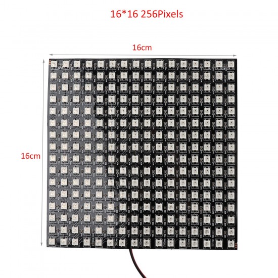 16*16CM WS2812 256 Pixels Digital Matrix LED Module Strip + 13Keys Remote Control + DC Controller DC5V