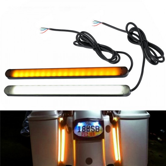 2PCS Car Motorcycle 36LED Turn Signal Flowing LED Strip Light White&Yellow 12V