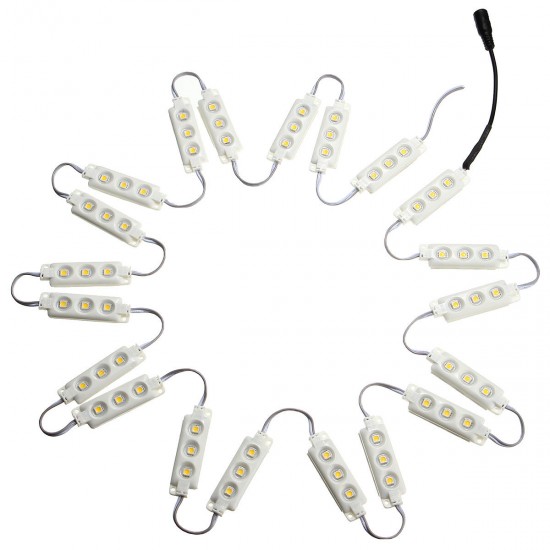 3M SMD5050 Waterproof Warm White LED Module Strip Light Kit Mirror Signage Lamp + Adapter DC12V