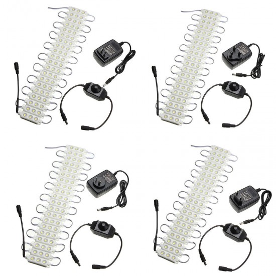 3M SMD5050 Waterproof White LED Module Strip Light Kit Mirror Signage Makeup Lamp + Adapter DC12V